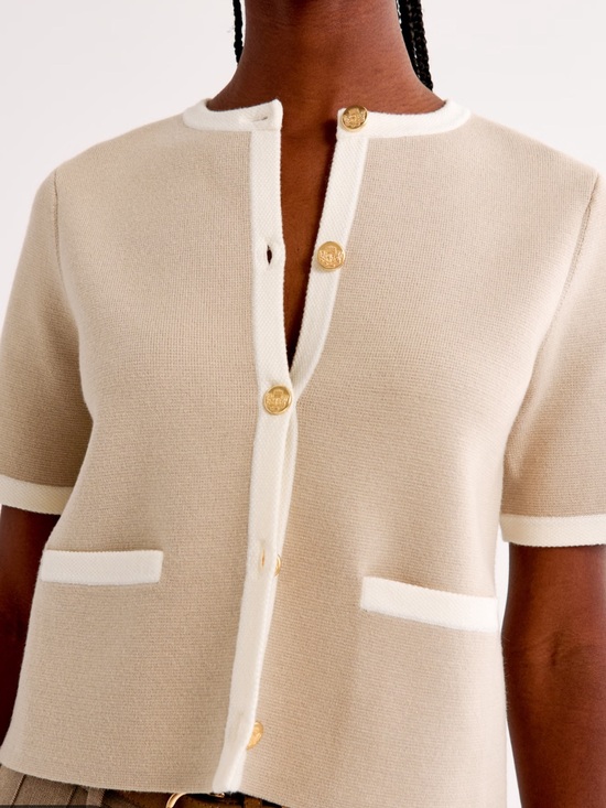 Abercrombie & Fitch Sweaters - Abercrombie & Fitch LuxeLoft Short-Sleeve Cardigan Minimalist Quiet Luxury
